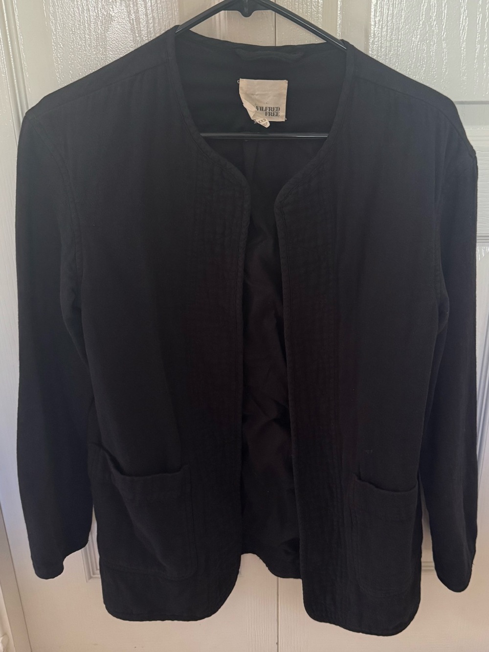 Wilfred Black Collarless Open Blazer